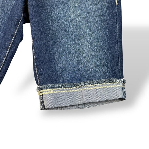 Nine West VTG America Bermuda Womens Sz 2/25 Denim Cuffed Flap Stretch Shorts - Picture 5 of 9